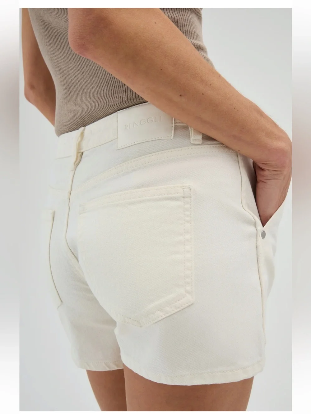 Renggli White Denim Work Shorts